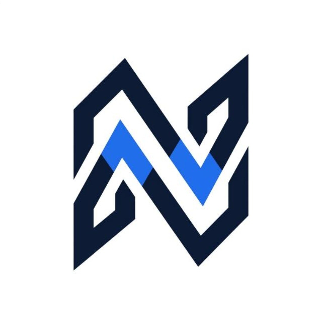 Símbolo geométrico oficial da NEXUS em azul e azul-marinho
